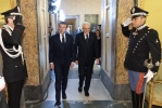 Il Presidente della Repubblica Sergio Mattarella con il Presidente della Repubblica francese Emmanuel Macron al vertice italo francese
