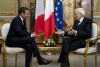 Il Presidente della Repubblica Sergio Mattarella con il Presidente della Repubblica francese Emmanuel Macron al vertice italo francese
