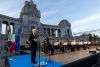 Il Presidente della Repubblica Sergio Mattarella in occasione della cerimonia di commemorazione dedicata alle vittime bargamasche del covid-19