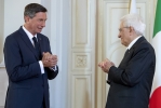  Il Presidente della Repubblica Sergio Mattarella con il Presidente della Repubblica di Slovenia Borut Pahor in occasione della firma del protocollo di restituzione del Narodni Dom