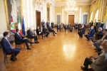 Il Presidente Sergio Mattarella nel corso dell'incontro con i rappresentanti delle associazioni degli esuli