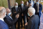 Il Presidente Sergio Mattarella con i vertici dell’Associazione Stampa Parlamentare, in occasione della consegna del “Ventaglio” da parte dell’Associazione