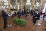 Il Presidente Sergio Mattarella rivolge il suo indirizzo di saluto in occasione dell'incontro con i Presidenti di Regione, nel cinquantesimo anniversario di costituzione delle Regioni a statuto ordinario