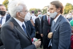 Il Presidente della Repubblica Sergio Mattarellas saluta Roberto Mancini, in occasione della cerimonia d’apertura dell’anno scolastico
