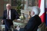 Il Presidente Sergio Mattarella e il Presidente della Repubblica Federale di Germania Frank-Walter Steinmeier durante i colloqui
