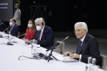 Il Presidente Sergio Mattarella e il Presidente della Repubblica Federale di Germania Frank-Walter Steinmeier in occasione del panel di studio dal titolo “La rinascita al tempo del Covid”