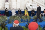Il Presidente Sergio Mattarella alla cerimonia conclusiva dell’incontro internazionale di preghiera per la pace tra le grandi religioni mondiali dal titolo “Nessuno si salva da solo – pace e fraternità" 
