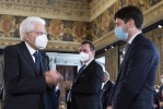 Roma - Il Presidente della Repubblica Sergio Mattarella con Roberto Speranza, Ministro della Salute, al termine della cerimonia di celebrazione de “I Giorni della Ricerca”