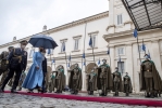 Il Presidente della Repubblica di Estonia, S.E. la Signora Kersti Kaljulaid al suo arrivo al Palazzo del Quirinale