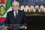 Il Presidente della Repubblica Sergio Mattarella nel corso del messaggio di fine anno