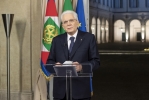 Il Presidente della Repubblica Sergio Mattarella nel corso del messaggio di fine anno