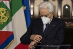 Il Presidente della Repubblica Sergio Mattarella poco prima del messagio di fine anno
