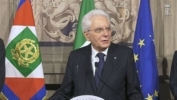 Il Presidente della Repubblica Sergio Mattarella al termine del conferimento dell'incarico al Prof. Giuseppe Conte