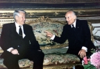 Il  Presidente Scàlfaro a colloquio con il Presidente della Federazione Russa Boris Eltsin in visita ufficiale in Italia. 9 febbraio 1998