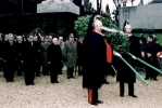Il Presidente della Repubblica Oscar Luigi Scàlfaro depone una corona d'alloro alle Fosse Ardeatine. 4 novembre 1998