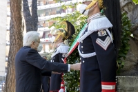 Deposizione di una corona d’alloro sul monumento in ricordo delle vittime del rastrellamento del Quadraro, in occasione del 76° anniversario della Liberazione