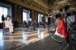 Il Presidente Mattarella e la alte cariche dello Stato in occasione della celebrazione del 76° Anniversario della Liberazione al Quirinale