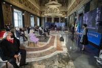 Il Presidente Sergio Mattarella durante la cerimonia di presentazione dei candidati ai Premi “David di Donatello” per l’anno 2021 
