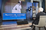 Il Presidente Mattarella nel corso della cerimonia di presentazione dei candidati al Premio "David di Donatello" 2021