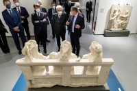 Il Presidente della Repubblica Sergio Mattarella visita in anteprima la Mostra "Tota Italia" allestita alle Scuderie del Quirinale