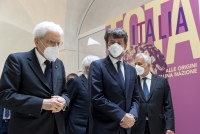 Il Presidente della Repubblica Sergio Mattarella visita in anteprima la Mostra "Tota Italia" allestita alle Scuderie del Quirinale