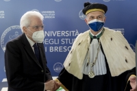 Il Presidente della Repubblica Sergio Mattarella alla cerimonia di inaugurazione dell'anno accademico 2020/2021 dell'Università degli Studi di Brescia