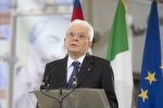 Il Presidente Sergio Mattarella durante il suo intervento in occasione della cerimonia commemorativa dell’anniversario delle stragi di Capaci e di Via d’Amelio.
