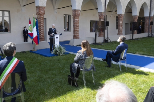 Il Presidente della Repubblica Sergio Mattarella in occasione della cerimonia di inaugurazione del nuovo Campus Santa Monica dell’Università Cattolica del Sacro Cuore.
