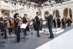 Il Presidente della Repubblica Sergio Mattarella saluta l’Orchestra dell’Accademia Nazionale di Santa Cecilia
