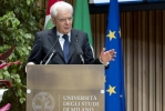 Il Presidente Sergio Mattarella nel corso della cerimonia per l’anno accademico 2020-2021 dell’Università degli Studi di Milano