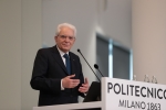 Il Presidente della Repubblica Sergio Mattarella nel corso del suo intervento all'inaugurazione del nuovo Campus di Architettura del Politecnico di Milano