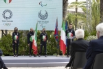 L'intervento dell'atleta Elia Viviani alla cerimonia di consegna della bandiera agli atleti italiani in partenza per i Giochi Olimpici e Paralimpici di Tokyo 2020