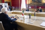 Il Presidente Sergio Mattarella nel corso dei colloqui con il Segretario di Stato degli Stati Uniti d’America, S.E. il Signor Antony John Blinken