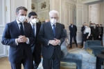 Il Presidente della Repubblica Sergio Mattarella con Emmanuel Macron, Presidente della Repubblica Francese 
