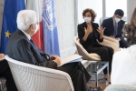Il Presidente della Repubblica Sergio Mattarella all’UNESCO, con Audrey Azoulay Direttrice Generale, in occasione della visita di Stato nella Repubblica Francese 