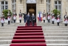 Il Presidente della Repubblica Sergio Mattarella all’Hôtel de Matignon con il Primo Ministro, Jean Castex