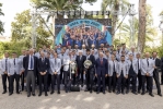 Il Presidente Sergio Mattarella con Matteo Berrettini e i componenti della Nazionale di Calcio
