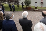 Il Presidente della Repubblica Sergio Mattarella sosta dinanzi alla stele in memoria di Antonio Megalizzi