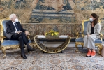 Il Presidente Sergio Mattarella con Marinella Soldi, Presidente della RAI-Radiotelevisione italiana