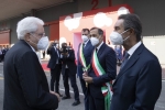 Il Presidente della Repubblica Sergio Mattarella accolto dal Presidente della Regione Lombardia Attilio Fontana,in occasione dell’inaugurazione del Salone del Mobile