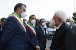 Il Presidente della Repubblica Sergio Mattarella accolto dal Sindaco di Rho Pietro Romano,in occasione dell’inaugurazione del Salone del Mobile
