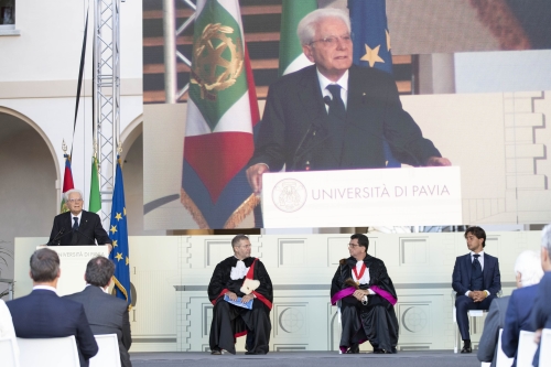 Il Presidente della Repubblica Sergio Mattarella all'inaugurazione dell’Anno Accademico 2021-2022 dell’Università degli Studi di Pavia, in occasione del 660° anniversario dell’Ateneo
