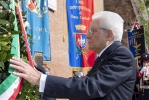 Il Presidente Sergio Mattarella a Porta San Paolo in occasione della deposizione di una corone d’alloro  nel del 78° anniversario della Difesa di Roma