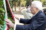 Il Presidente Sergio Mattarella al Parco della Resistenza, in occasione della deposizione di una corone d’alloro  nel del 78° anniversario della Difesa di Roma
