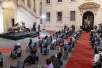 Il Presidente Sergio Mattarella nel corso del concerto promosso dalla Corte costituzionale nell’ambito della “Giornata mondiale dell’alfabetizzazione e della cultura” a conclusione del ciclo di Podcast “incontri”