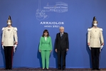 Il Presidente Sergio Mattarella con Katerina Sakellaropoulou, Presidente della Repubblica Ellenica, in occasione della XVI riunione del gruppo Arraiolos