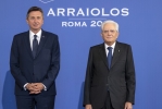 Il Presidente Sergio Mattarella con Borut Pahor, Presidente della Repubblica di Slovenia, in occasione della XVI riunione del gruppo Arraiolos