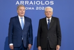 Il Presidente Sergio Mattarella con Sauli Niinistö, Presidente della Repubblica di Finlandia, in occasione della XVI riunione del gruppo Arraiolos