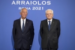 Il Presidente della Repubblica Sergio Mattarella con Marcelo Rebelo de Sousa, Presidente della Repubblica di Portogallo in occasione della XVI riunione del gruppo Arraiolos 