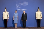 Il Presidente della Repubblica Sergio Mattarella con Kersti Kaljulaid, Presidente della Repubblica di Estonia, in occasione della XVI riunione del gruppo Arraiolos